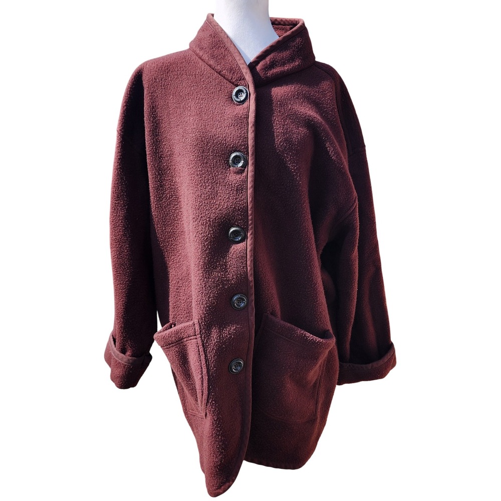 Diane Von Furstenberg The Color Authority Brown Fleece Jacket M/L Oversized